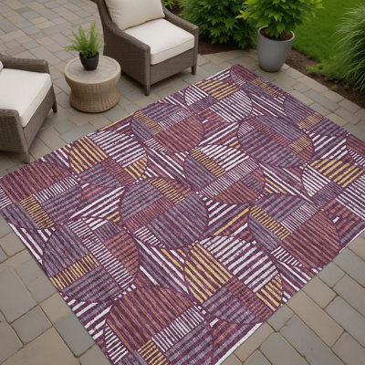 Machine Washable Indoor/Outdoor Chantille ACN2700 Geometric Rug