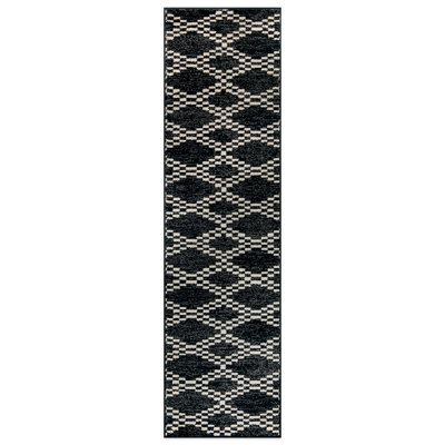 Modern Black And White Tribal Geometric Area Rug