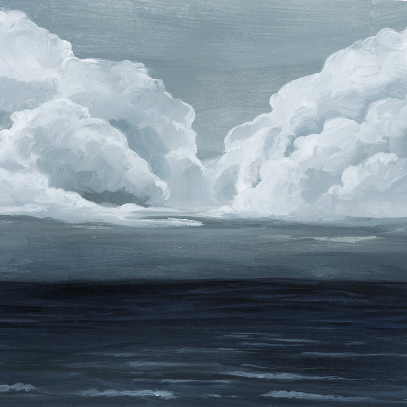 Moody Seas II - Wrapped Canvas Painting, 122cm H x 122cm W x 3.8cm D