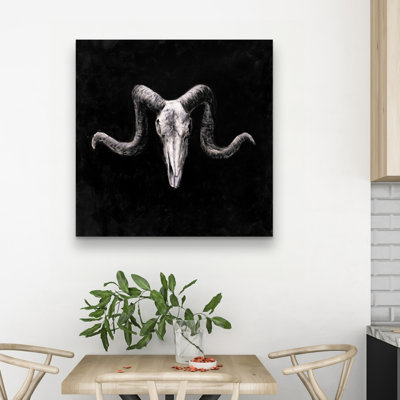 Skeleton skulls grunge style - 32"x32" art on canvas