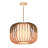 Modern Two-Tone Wooden Cage Hanging Light Fixture