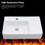 Lavabo de salle de bain mural en céramique blanche 23,17 po x 16,5 po avec barre à serviettes noire, trou de robinet pré-percé rectangulaire en céramique, barre hydrofuge