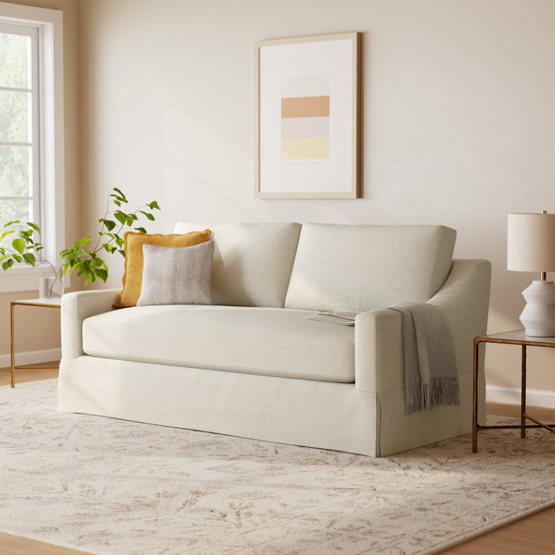 Cranbrook 78" Slipcovered Sofa, Conversation Pearl Basketweave