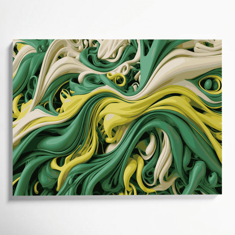 Art mural sur toile Biomorphic Abstraction 58, H 12 po x l 18 po
