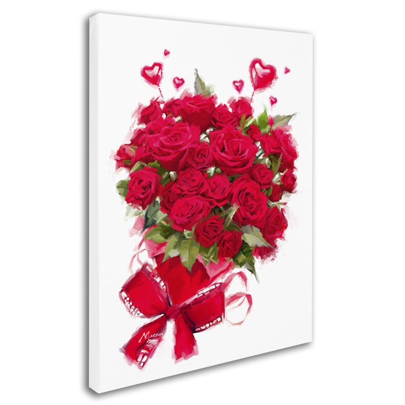 Armand «Valentine Roses», reproduction sur toile, H 19 po x l 14 po x P 2 po