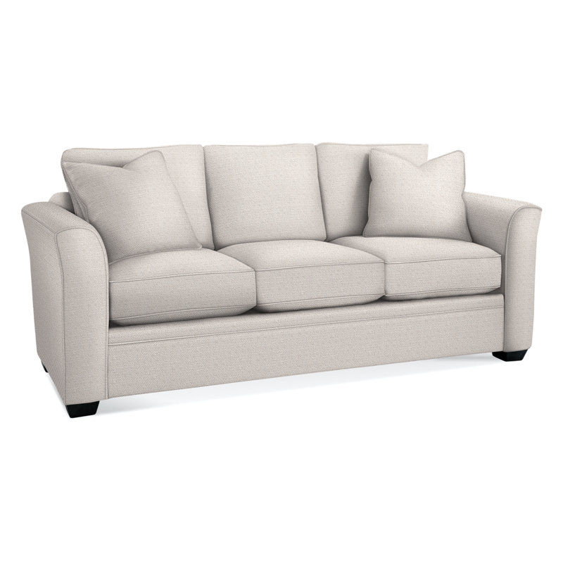 Bridgeport 85'' Upholstered Sofa, Black Finish, White Textured Performance; 0865-91