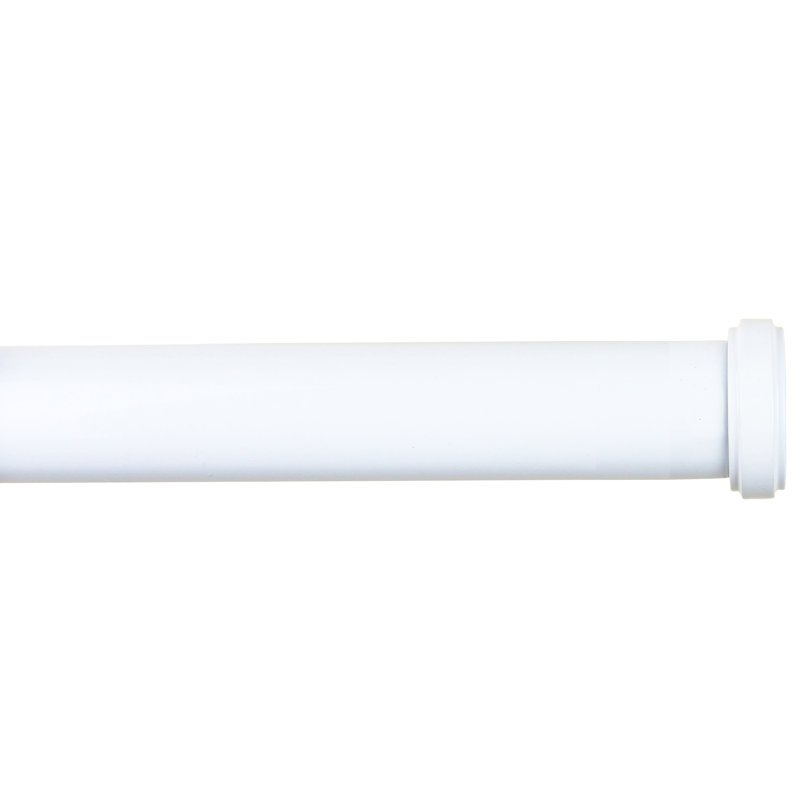 Tringle à rideaux simple réglable Allante, De 28 po à 48 po de largeur, Blanc lustré