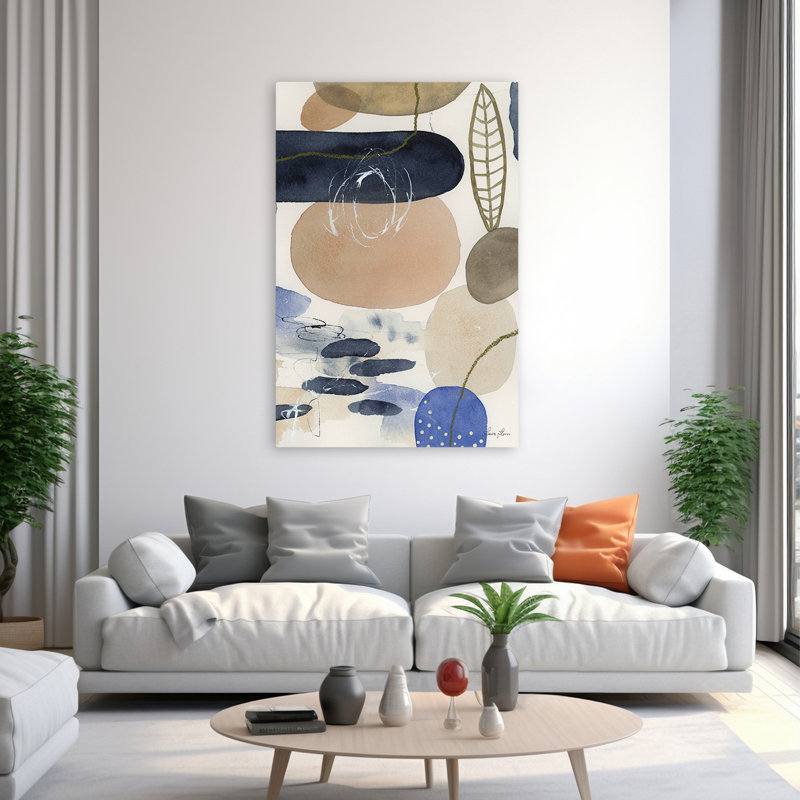 Feuilles et pierres contemporaines et modernes IV, H 60 po x l 40 po