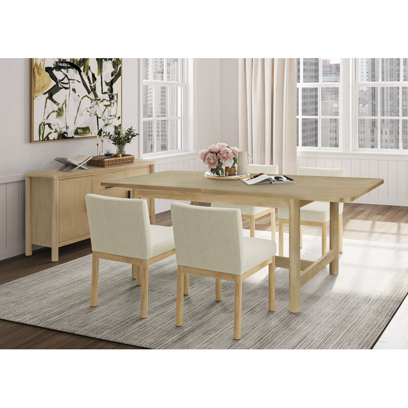 Cohle Pine Solid Wood Base Dining Table, Natural