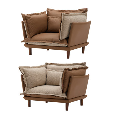 Fauteuil d'appoint 43 po en cuir chenille