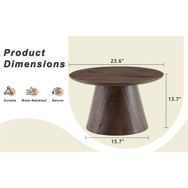 George Oliver Circular Coffee Table - Diameter 23.6 Inches (Not ...