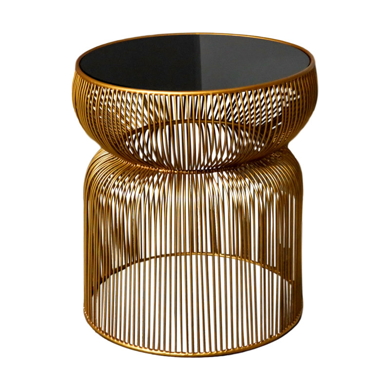 Margriete Glass Top Abstract End Table