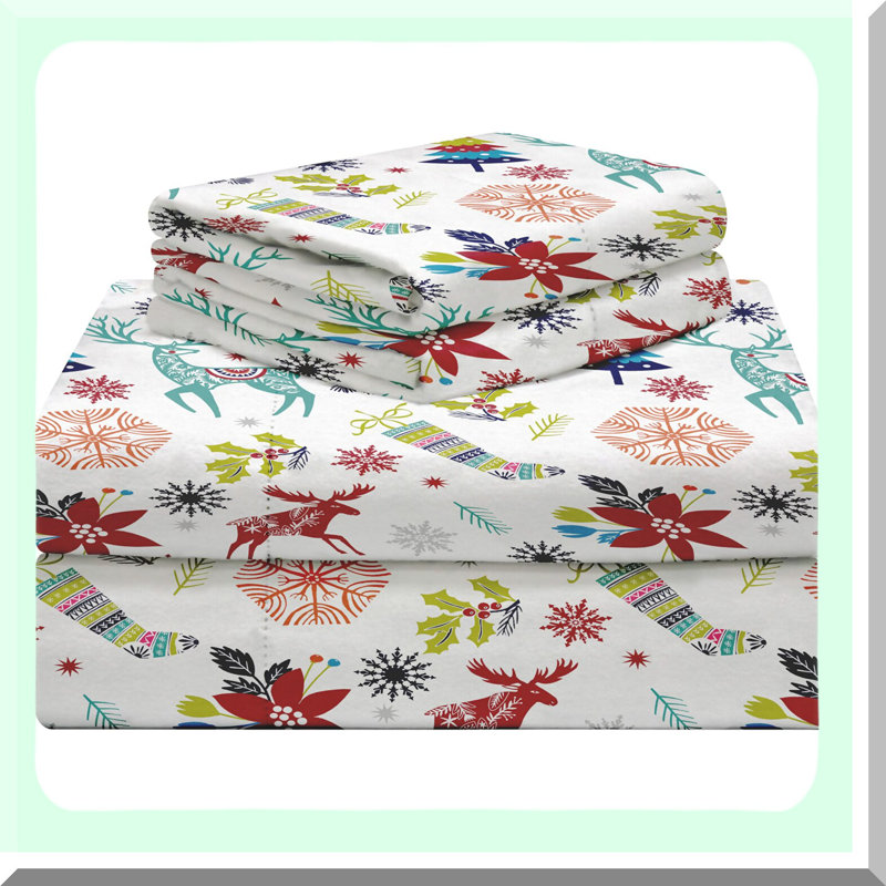 CozyCotton FlannelJoySheet Set- DeepPocketsSoftFitElasticComfyBrushed