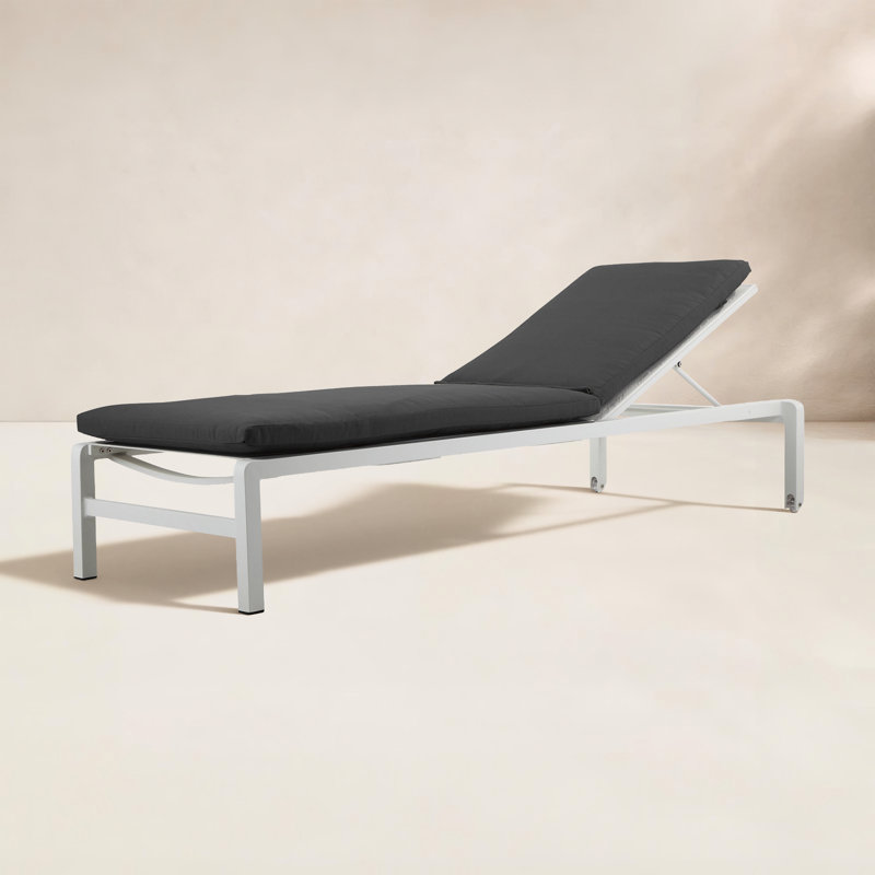 Ensemble de chaises longues inclinables 77 po avec coussins Hermon, Noir