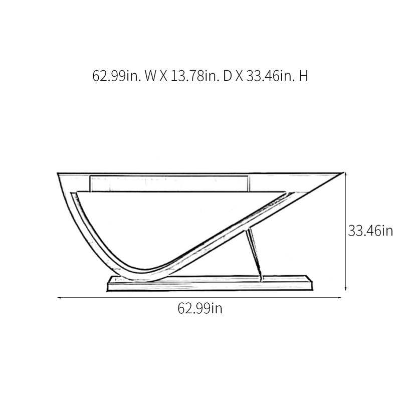 Console Modern Minimalist Art, H 33,46 po x l 62,99 po x P 13,78 po