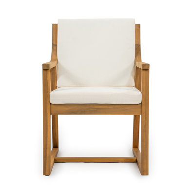 Fauteuils d'extérieur en bois avec coussins amovibles pour le jardin, le patio et la piscine