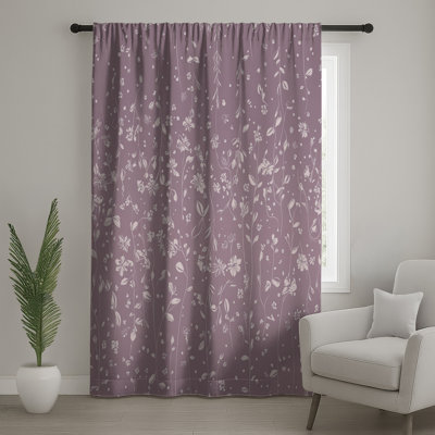 Floral Window Curtains, Pattern Sheer & Blockout Curtains - 1 Panel