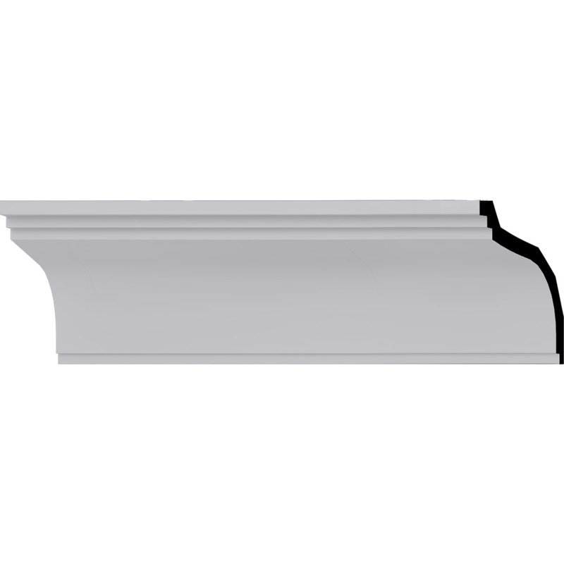 3 3/4"H x 4 1/8"P x 5 5/8"F x 94 1/2"L Dylan Traditional Smooth Crown Moulding