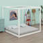 Lit plateforme à baldaquin avec pieds de support-143482896