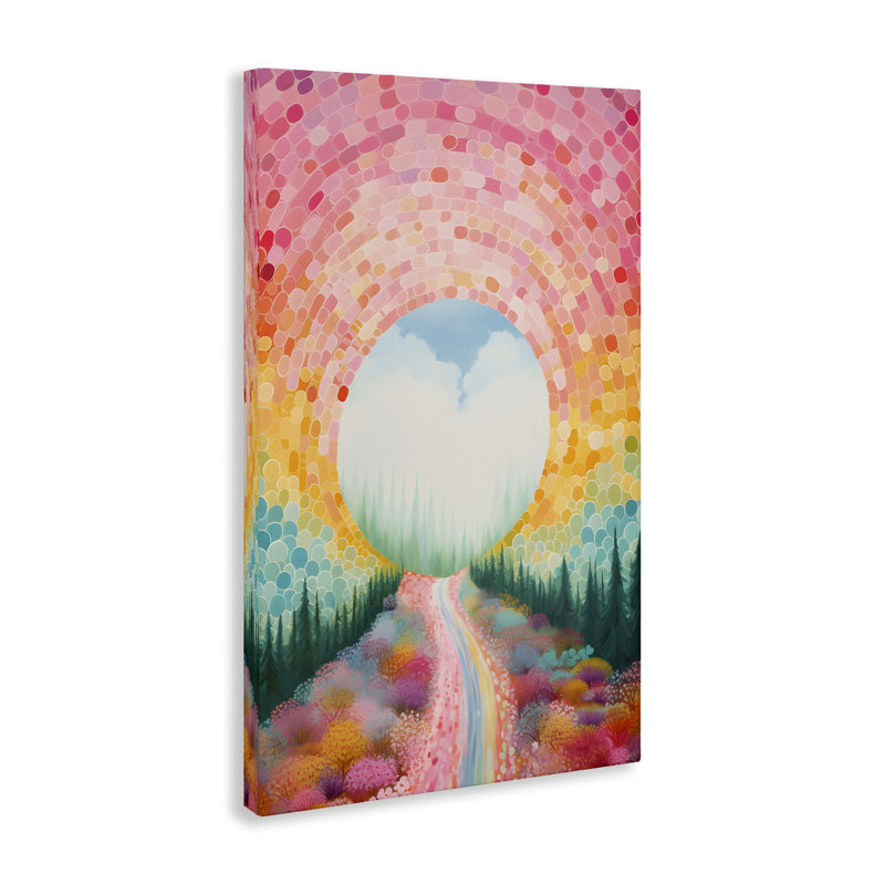 Art mural sur toile, "Geometric Road Path" par Petal Prints Design, H 24 po x l 16 po