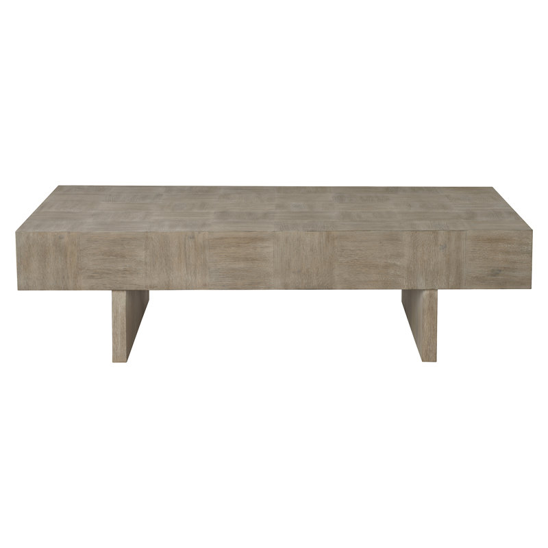 Transitional Rustic Oak Rectangular Outdoor Coffee Table with Storage