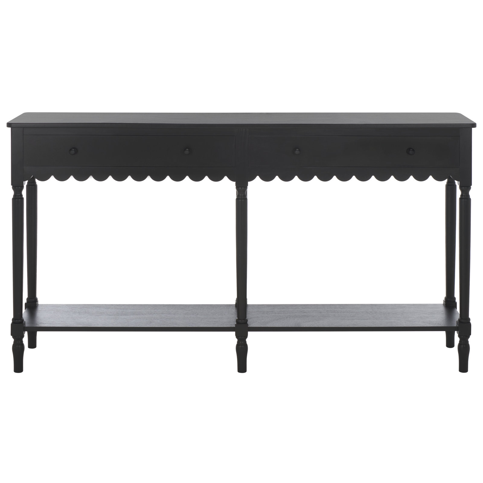 Branden 2-Drawer Console Table, Matte Black