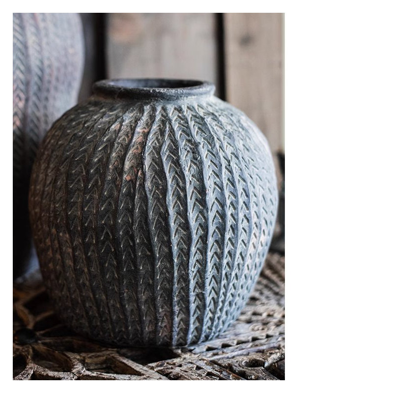 Saurya Concrete Pot Planter Set, 18.1" H x 13.38" W x 13.38" D