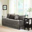 Housse de lit de jour réversible - gris foncé, 6 pièces, rembourrage en coton, pour matelas simple, livrée avec housse, taies décoratives, coussin décoratif 6 rembourrés, lit de taille, inclus-124253638