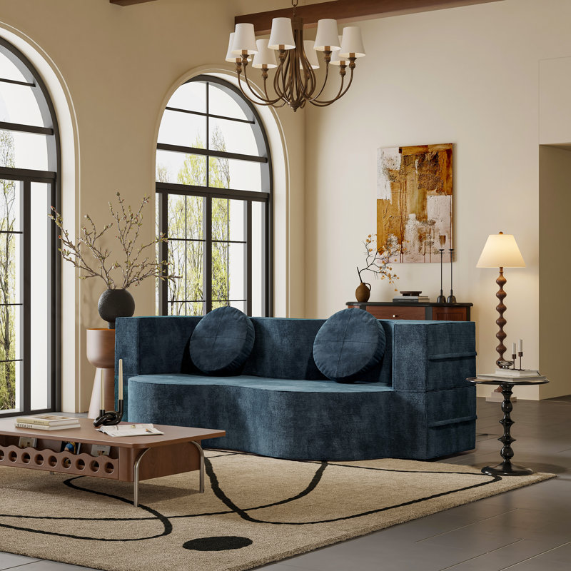 Canapé-lit convertible en mousse éponge haute densité avec sièges confortables Canapé-lit compact et moderne pour les petits appartements et les chambres d'amis