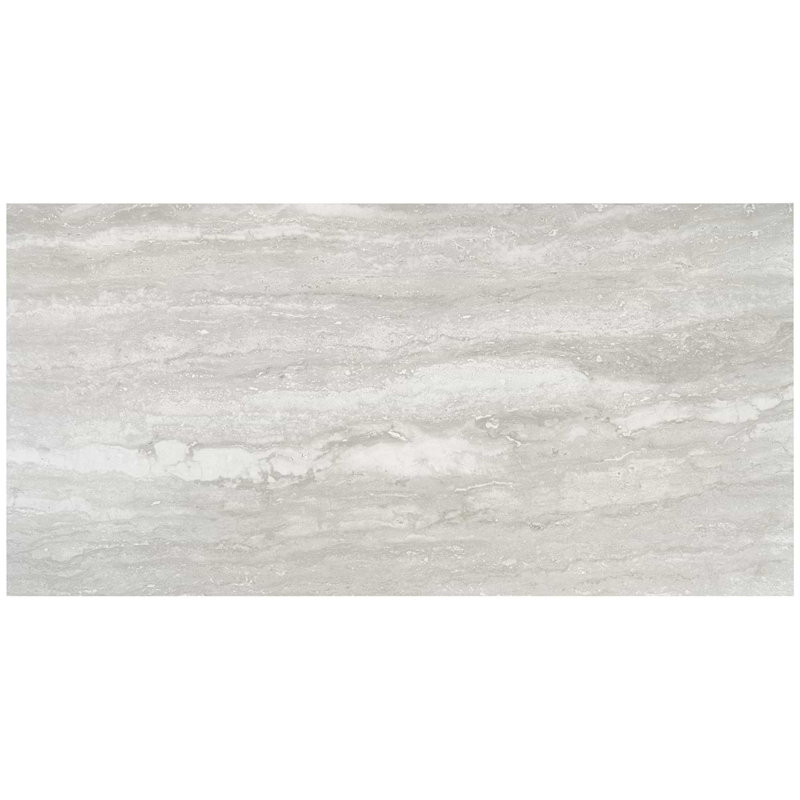 Basic Travertine 24x48 Matte Porcelain Tile, Silver