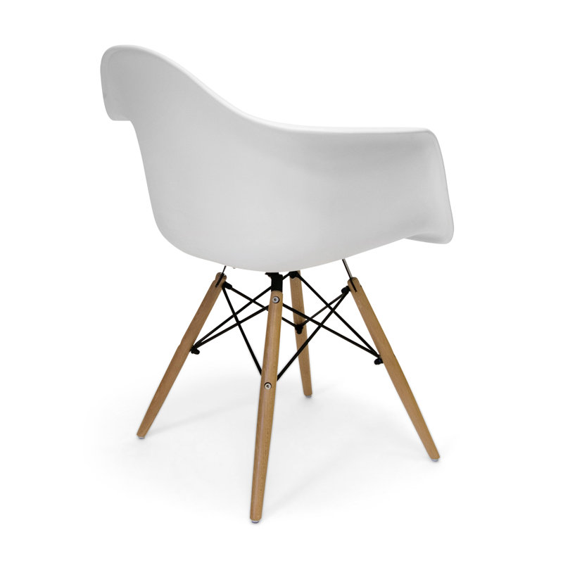 Chaise avec accoudoirs Jordan, Blanc/naturel