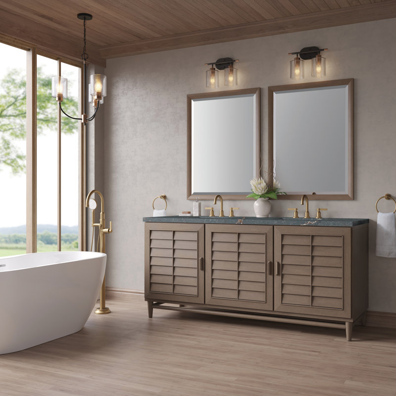 Broeder 72'' Double Bathroom Vanity with Top, Parisien Bleu, Widespread