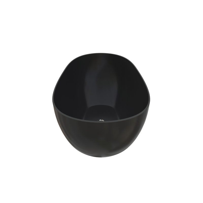 Baignoire profonde à surface solide de style noir mat style spa minimaliste