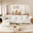 U-Shaped Upholstered Modular Sectional Sofa With Storage, 5 Seat  Corduroy  Couche With Adjustable Arms Backs,Plush Supportive Cushions, Beige-1963215579
