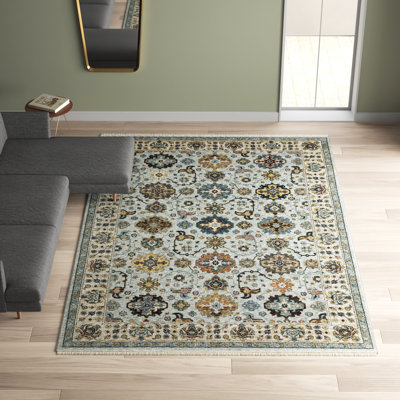 Tapis bleu clair / beige Hovis
