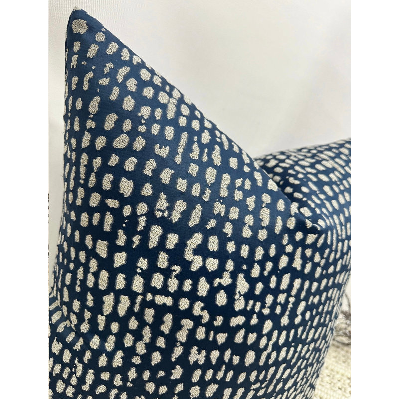 Abstract Square Cushion Cover, Navy