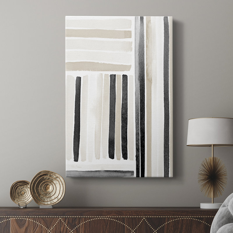 Neutral Lines I -Gallery Wrapped Cavas, 27" H x 18" W