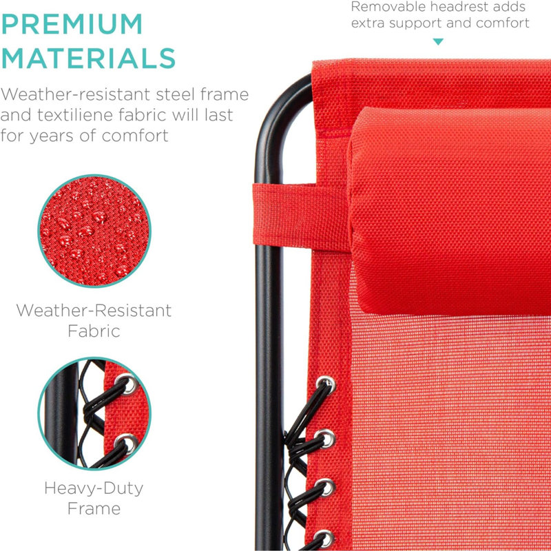 Sou Folding Zero Gravity Chair, Crimson Red