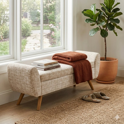 Banc de rangement rembourré Amsi