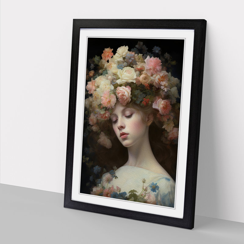 Floral Realism - Framed Print, Black, 64cm H x 46cm W x 2cm D