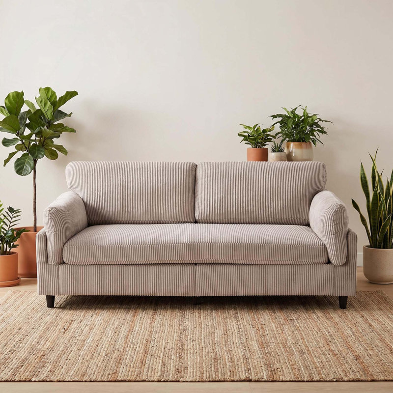 Cloud-Like Comfort Corduroy Loveseat with Mid-Century Charm and Heavy-Duty Construction for Spacious Lounging, Camel Corduroy