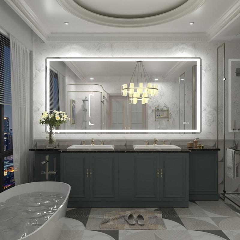 Aevar UL Certified Front & Back LED Anti-Fog Tempered Glass Bathroom/Vanity Mirror with 3-Year Warranty, 72" x 36"