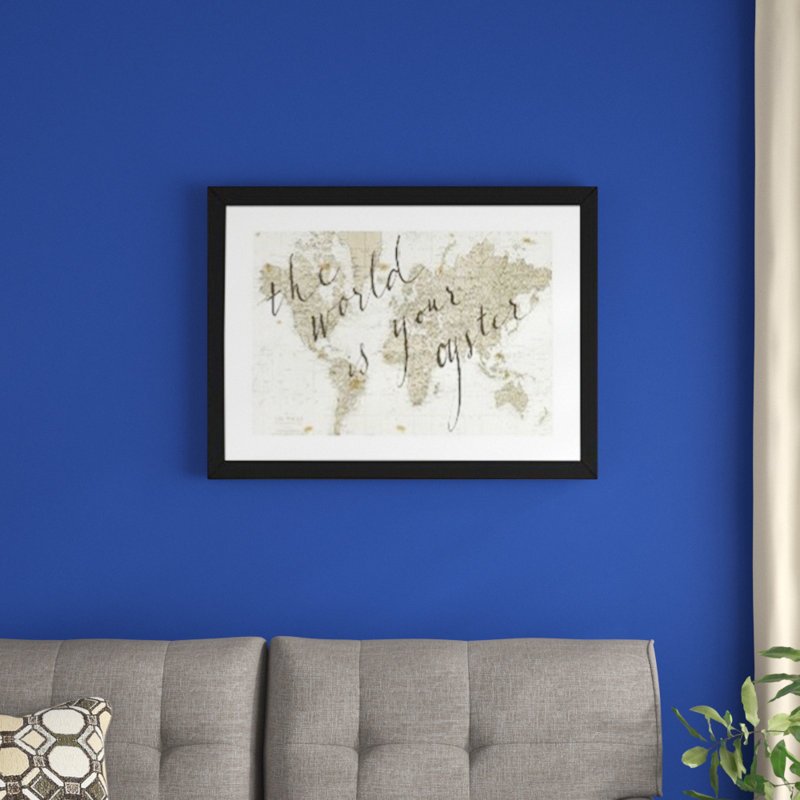 « The World is Your Oyster », impression, Toile avec cadre argenté, H 32 po x l 48 po x 1,5 po