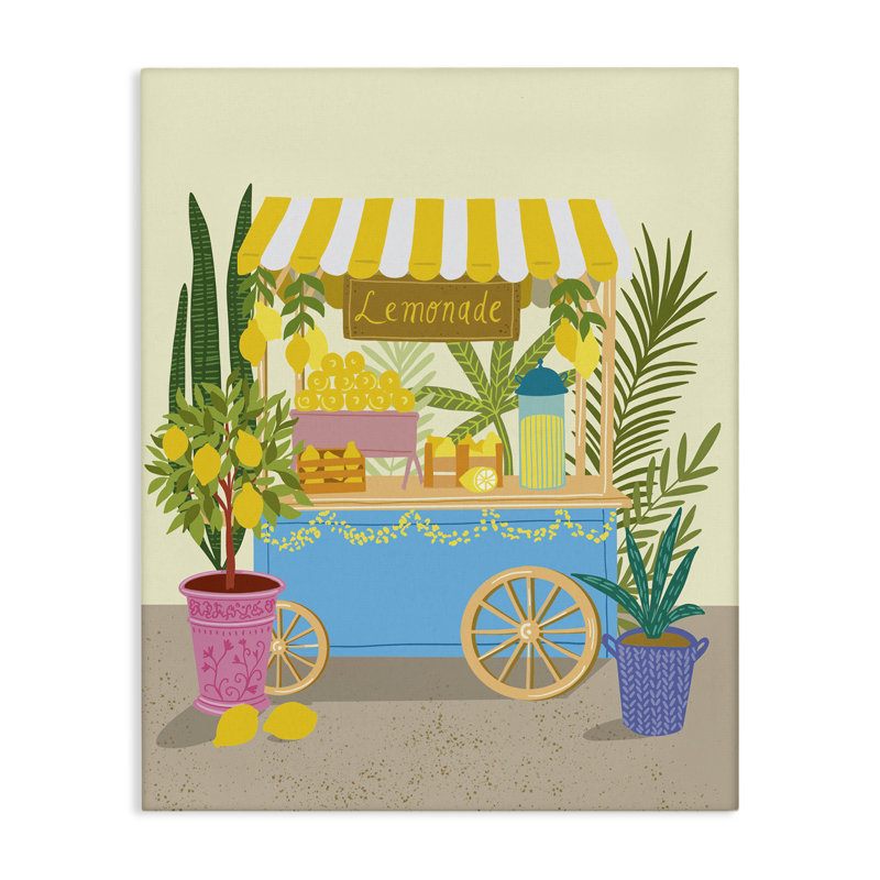  «Food Market Lemonade Stand», art mural sur toile par Jo Reid, H 30 po x l 24 po