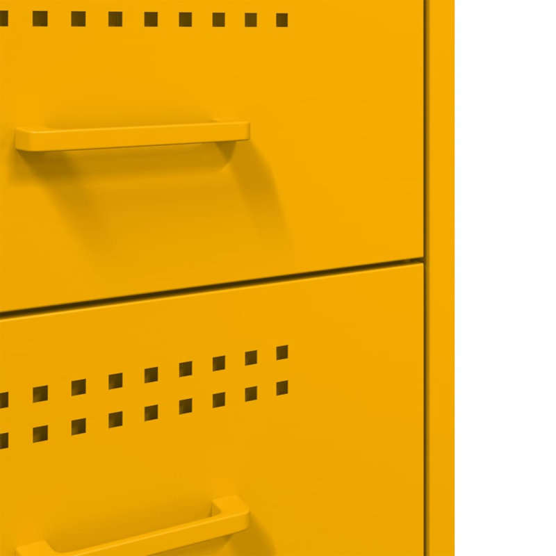 Bedside Cabinet 36x39x68 cm Steel, Mustard Yellow
