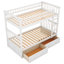 Lit superposé simple au-dessus de simple avec structure de lit convertible flexible et tiroirs intégrés, blanc-1206720540-1206720531