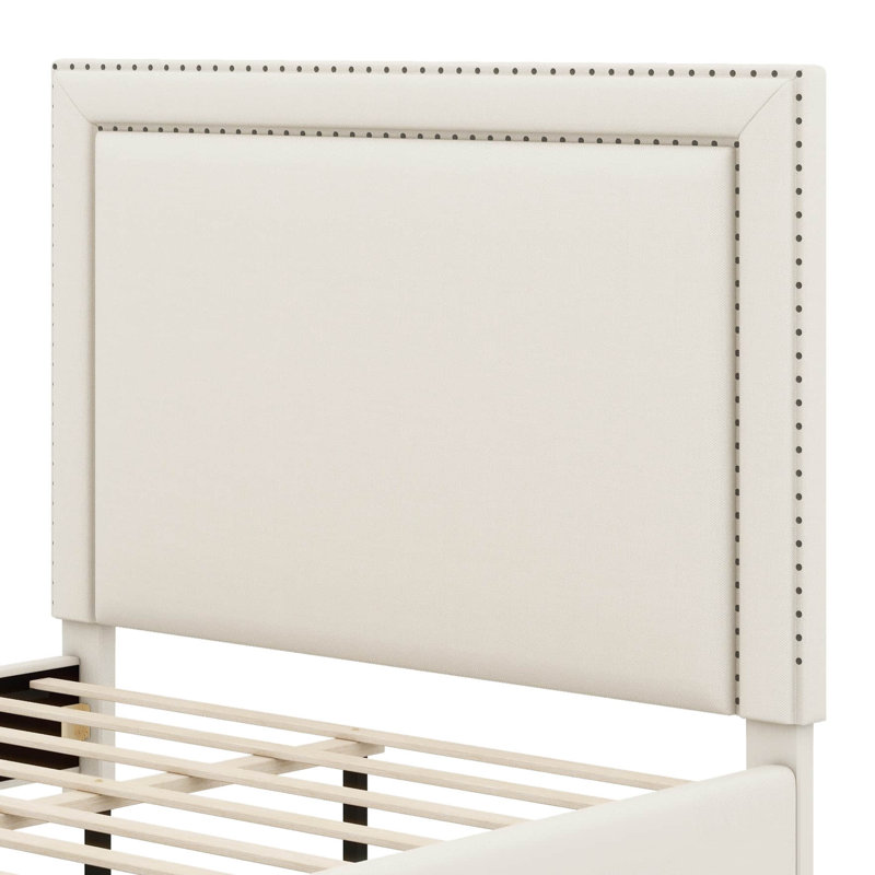 Lit tapissier Arkwright, lit tapissier moderne, Beige