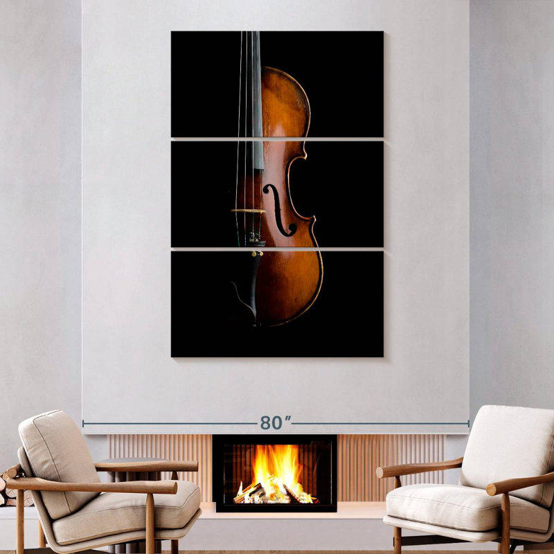 Abarca Shiny Violin On Black, 74" H x 48" W