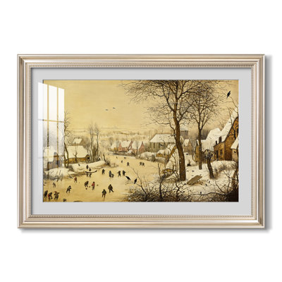 Paysage d'hiver avec patineurs et piège à oiseaux, 1565 - Pieter Bruegel l'Ancien - Estampe encadrée sur mesure