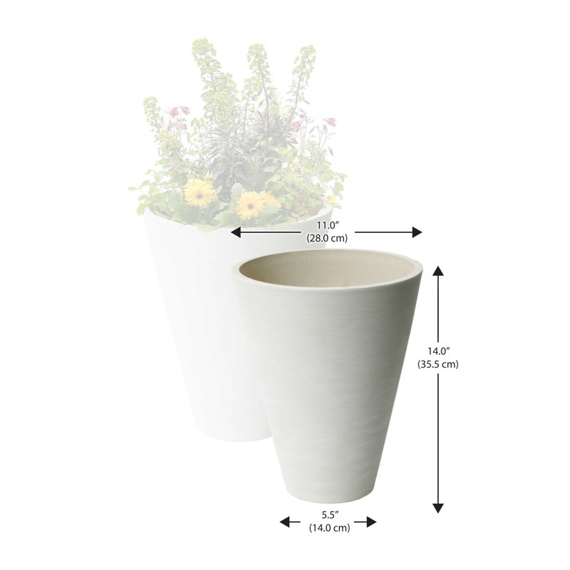 Pot de fleurs en composite Georgeson, Blanc